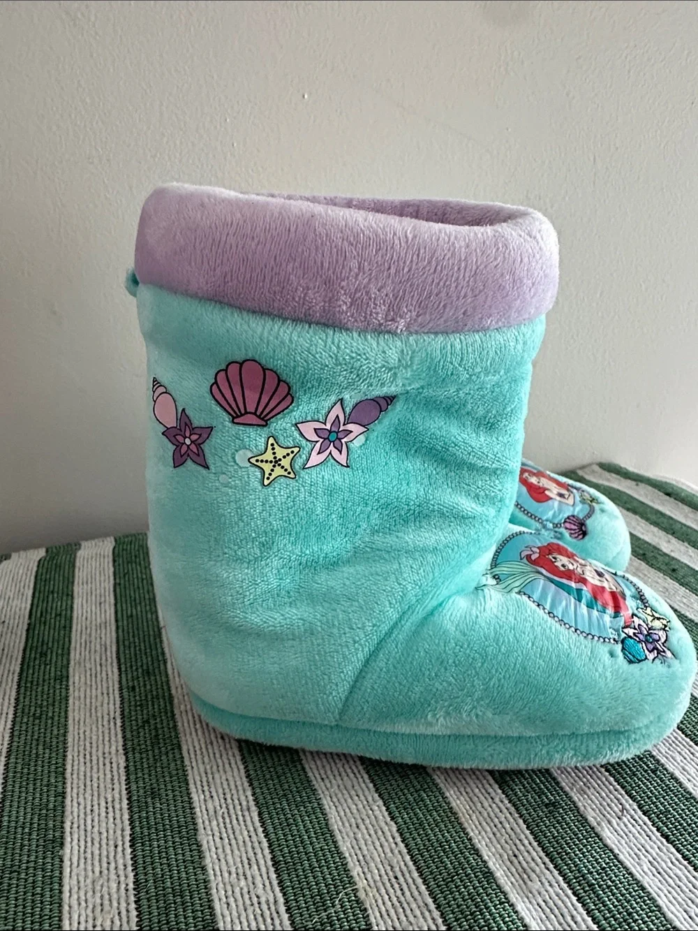 Disney Aqua & Lavender Ariel Plush Slipper Boots for Kids
